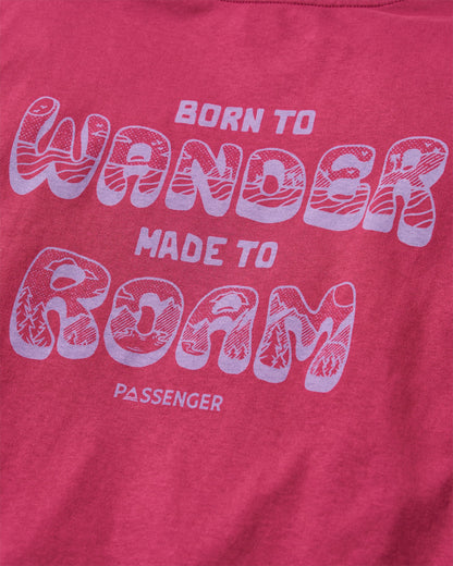 Woodcut LS T-Shirt - Cranberry - Flatlay