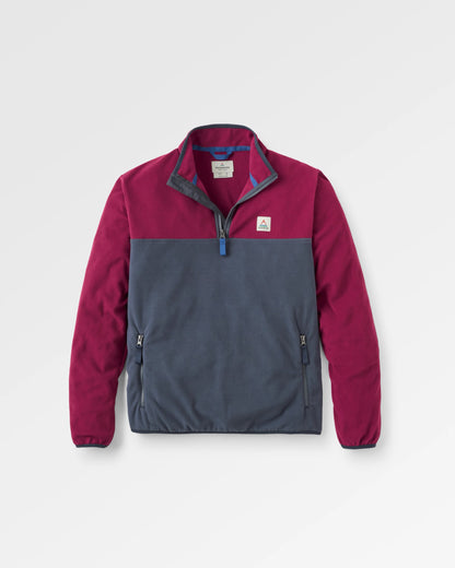 Set Off Polar 1/4 Zip Fleece - Warm Berry/Charcoal  - Flatlay