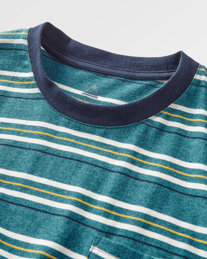 Retro Relaxed Fit T-Shirt - Blue Steel Marl - Flatlay
