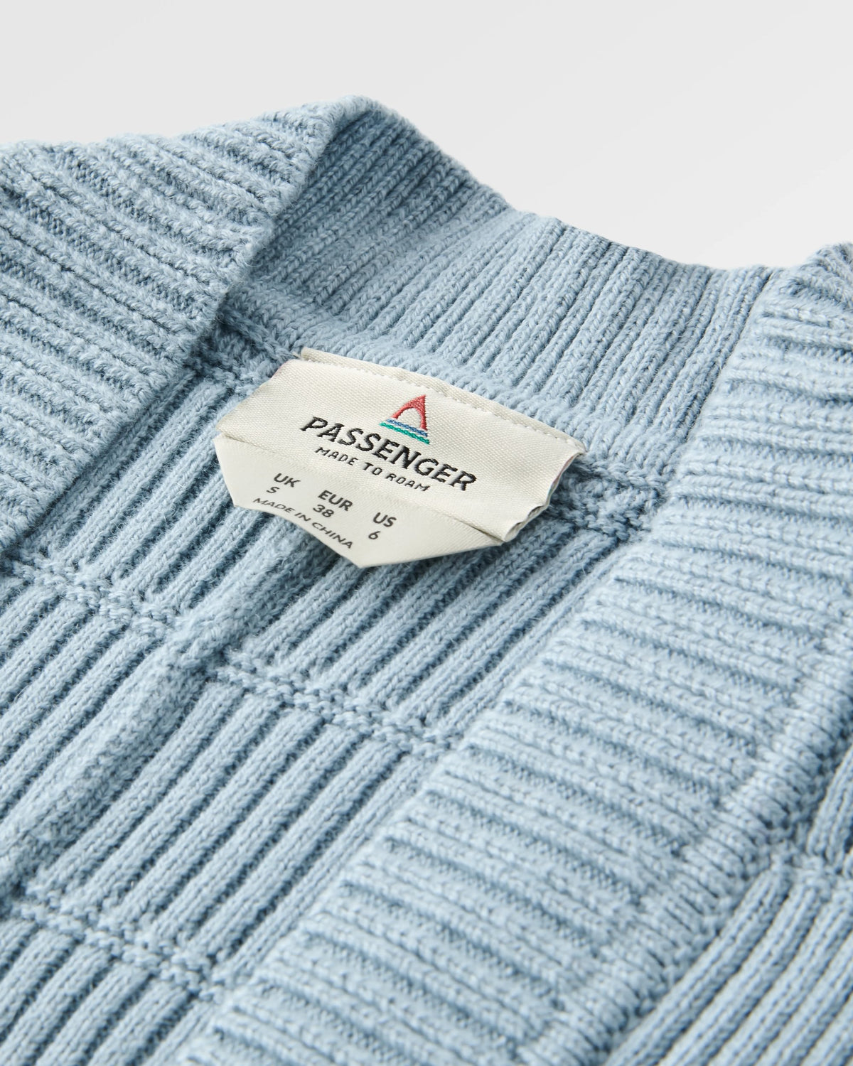 Nurture Cotton Cardigan - Faded Denim - Flatlay