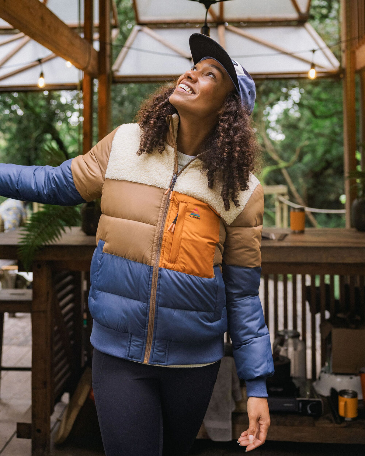 Inspire Insulated Hooded Jacket - Dark Denim/Toffee - Lifestyle