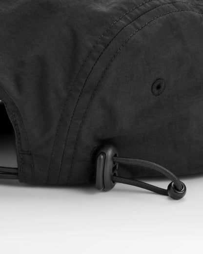 Emerge 5 Panel Trail Cap - Black - Flatlay