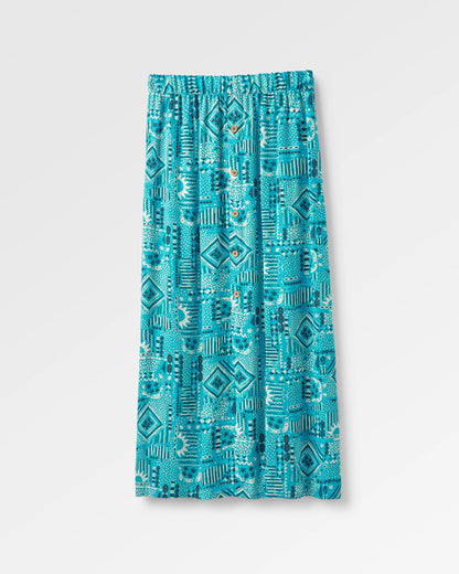 Hannah Skirt - Vintage Patchwork Blue Pool - Flatlay