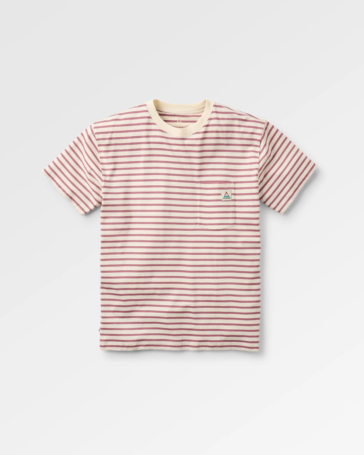 Zen Relaxed Fit T-Shirt - Mauve Dusk Stripe - Flatlay