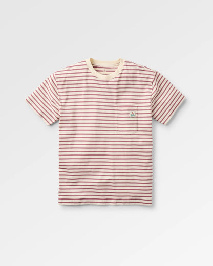 Zen Relaxed Fit T-Shirt - Mauve Dusk Stripe - Flatlay