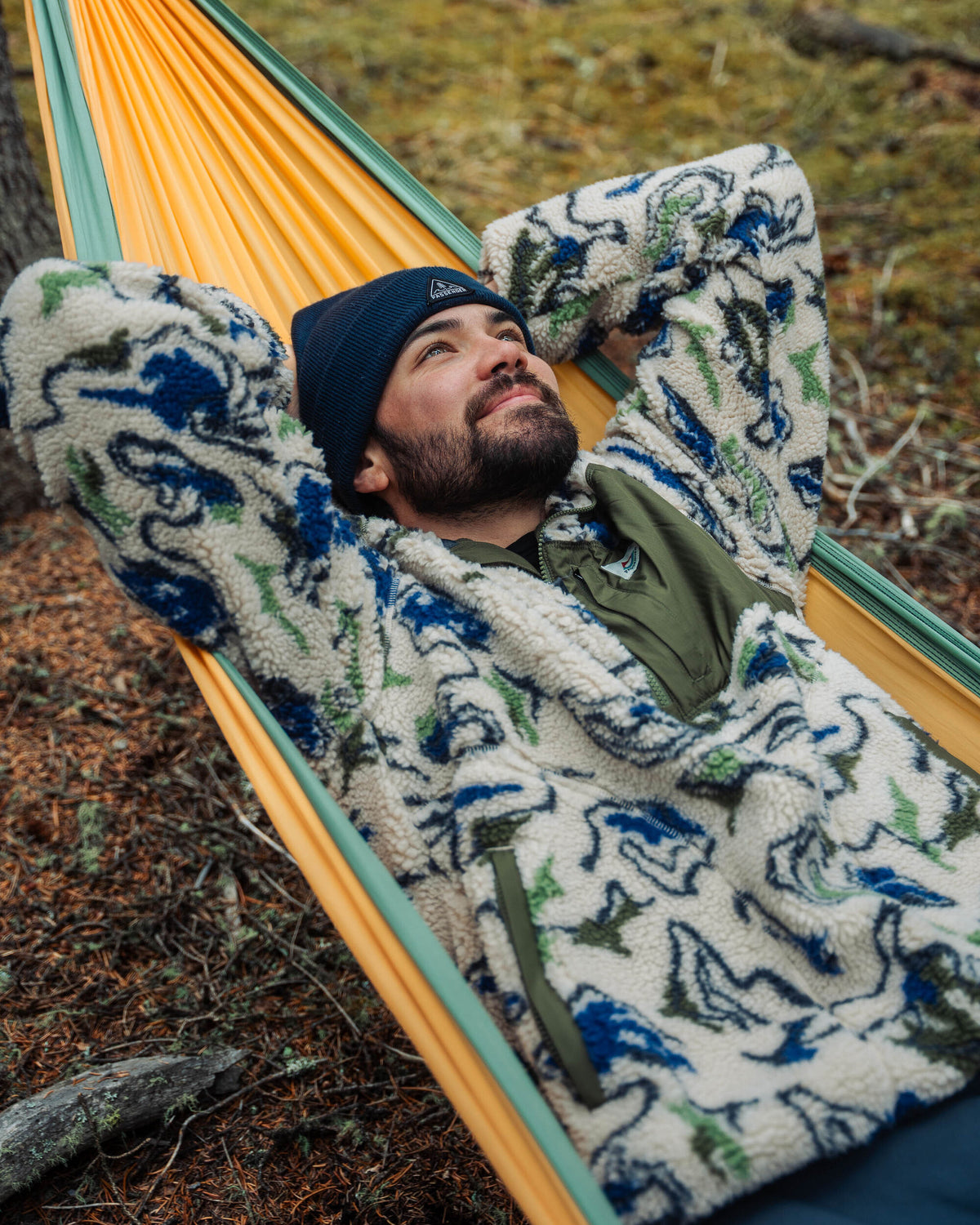 Offroad Sherpa 1/2 Zip Fleece - Abstract Strata Green - IGC