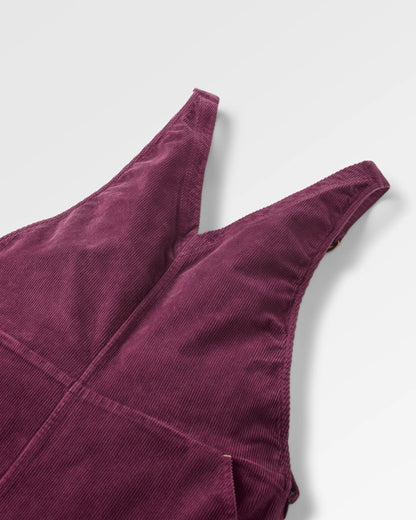 Refuel Cotton Cord Dungarees - Fig - Flatlay