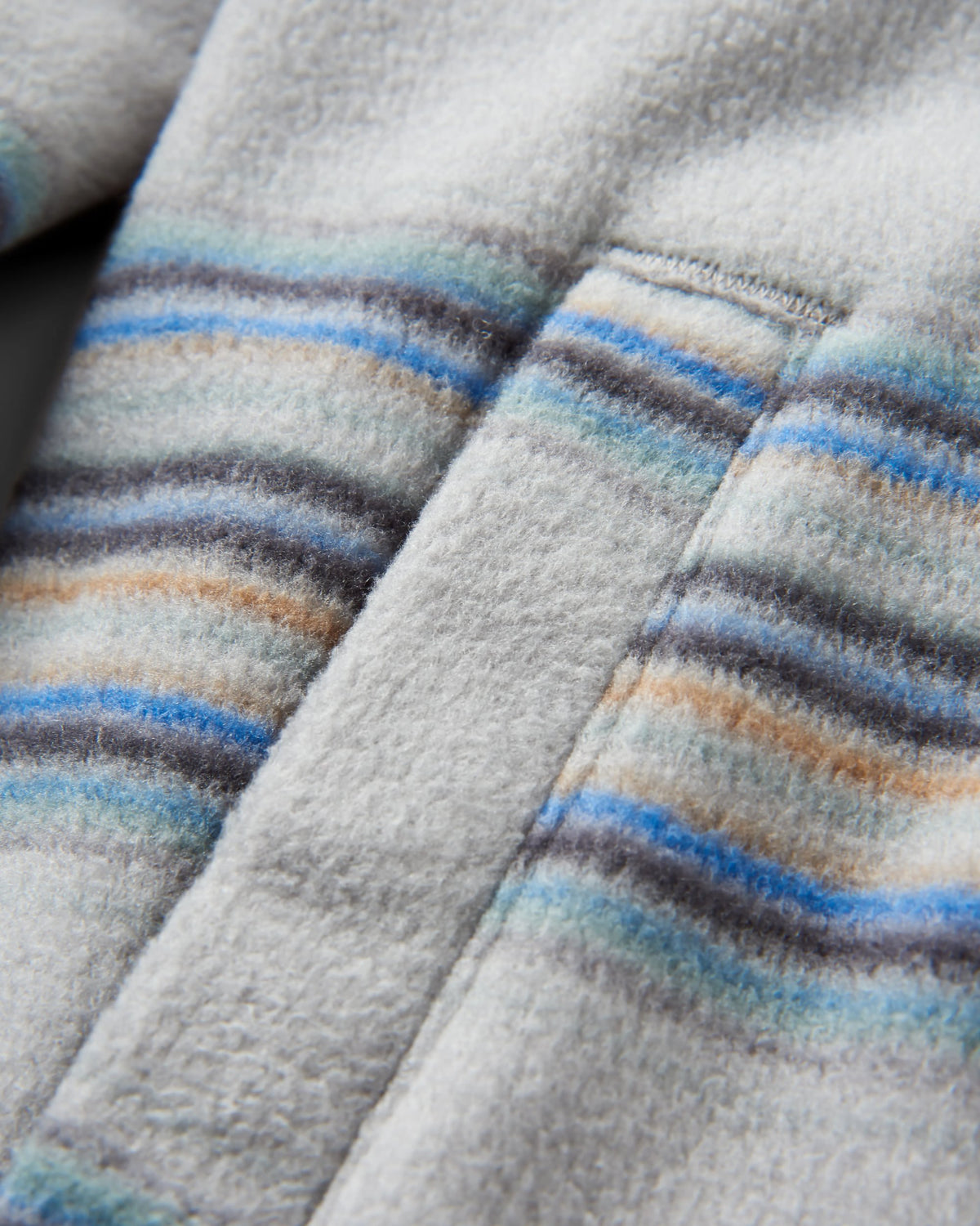 Maple Polar Fleece Shirt - Steel Grey Stripe - Flatlay