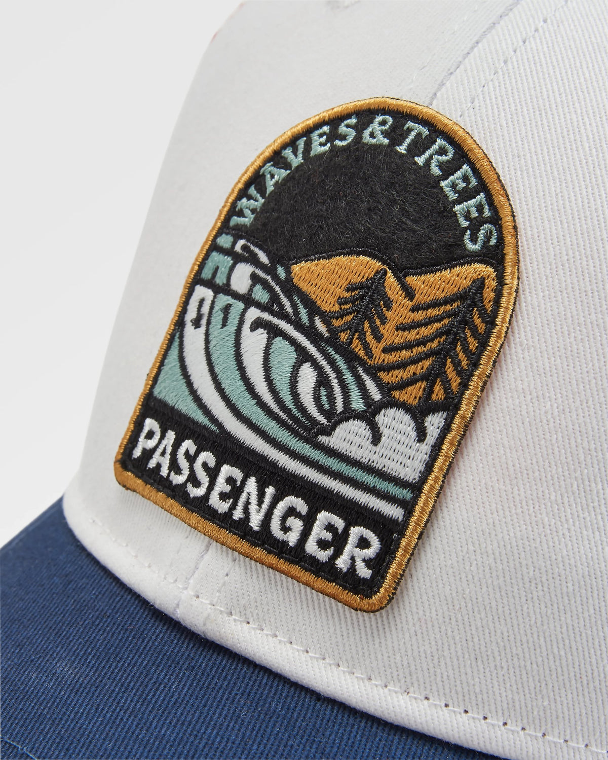 Waves & Trees Cotton Trucker Cap - Birch - Flatlay