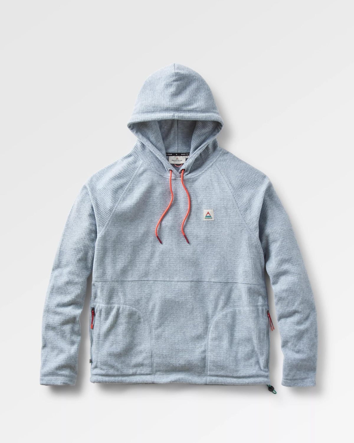 Point Grid Polar Fleece Hoodie - Grey Marl - Flatlay