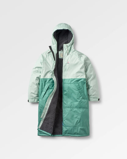 Waves Sherpa Lined Changing Robe - Spearmint/Deep Ocean - Flatlay