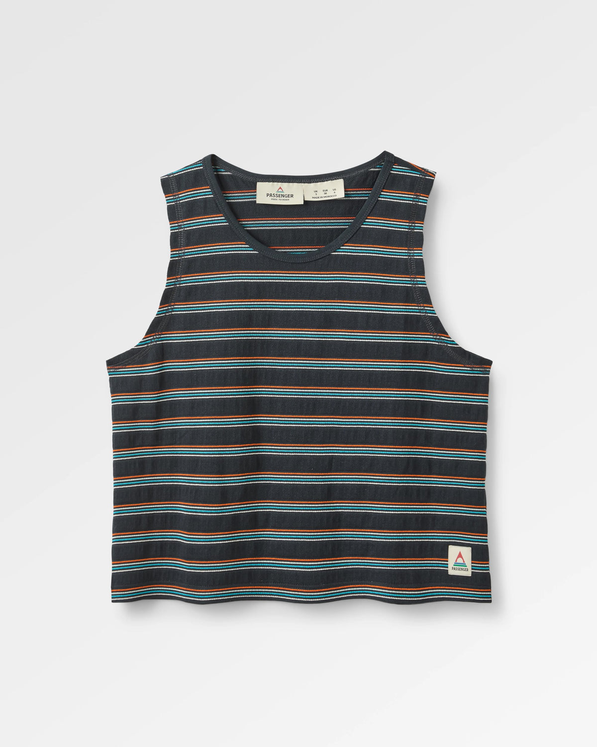 Retro Vibes Vest - Black Multi Stripe - Flatlay