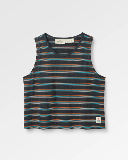 Retro Vibes Vest - Black Multi Stripe - Flatlay