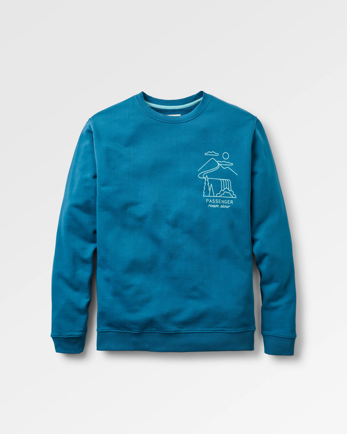Slow Escape Cotton Sweatshirt - Tidal Blue - Flatlay