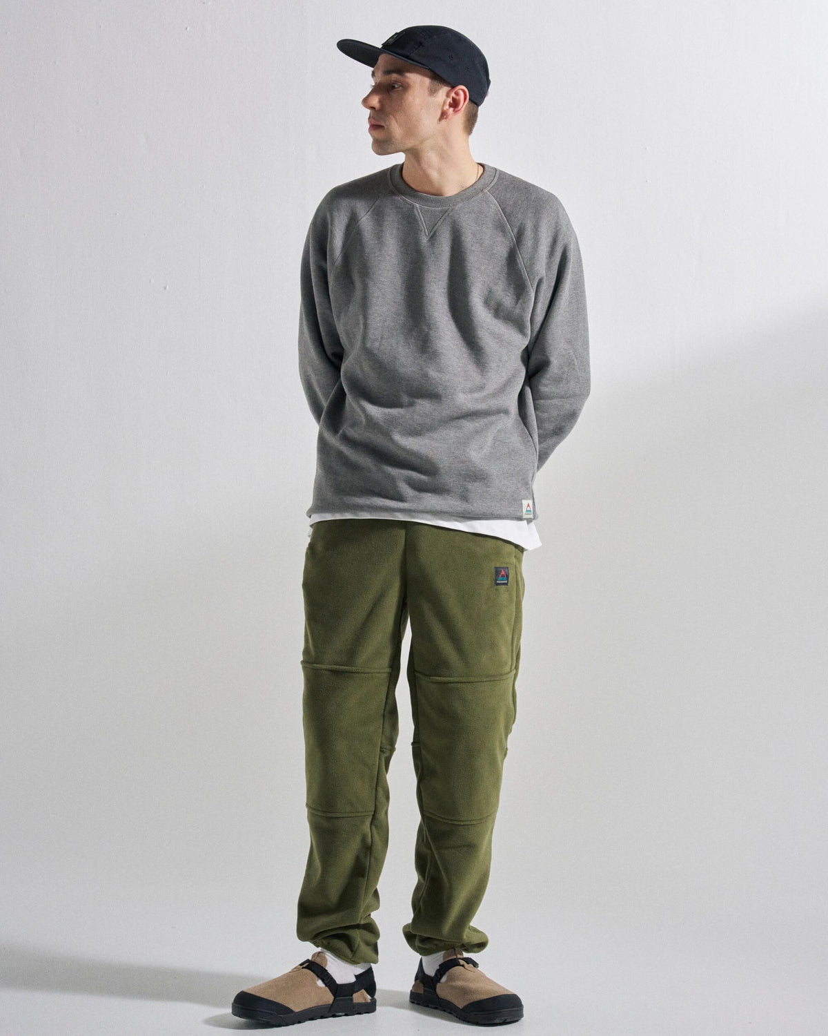 Woodland Polartec® Fleece Jogger - Khaki - Studio Model