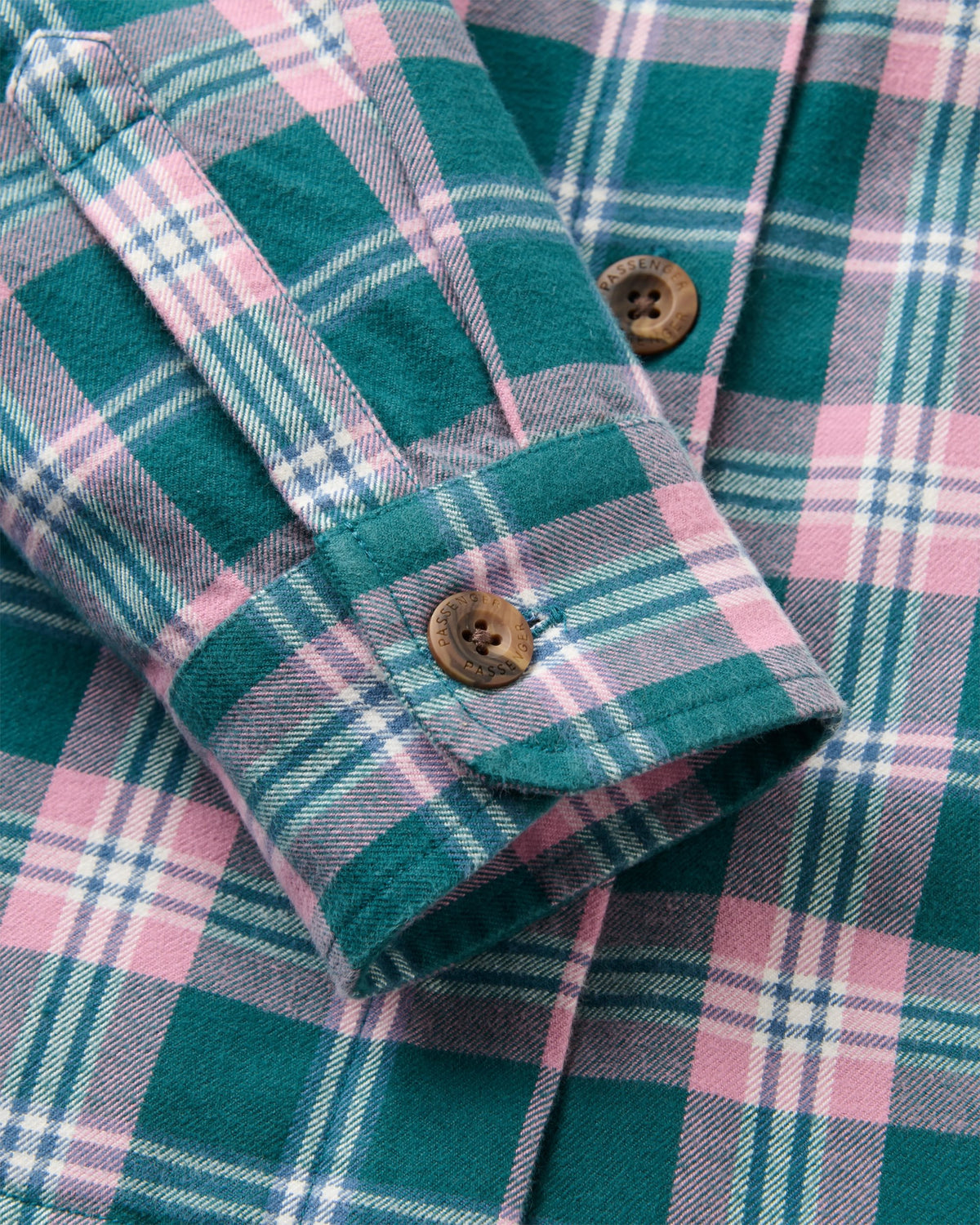 Stella Cotton LS Shirt - Mediterranean/Pink Haze Check - Flatlay