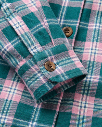 Stella Cotton LS Shirt - Mediterranean/Pink Haze Check - Flatlay