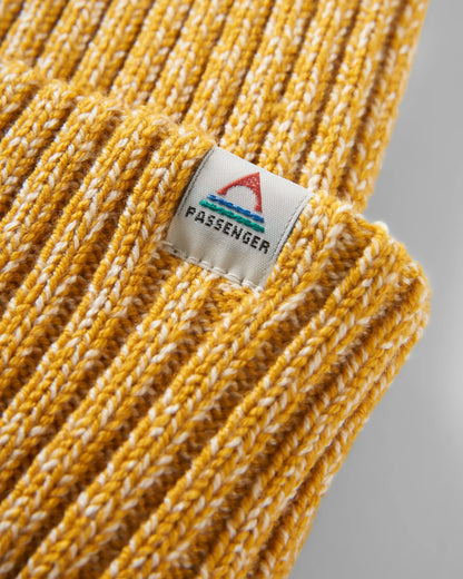 Fisherman Marl Beanie - Mustard Yellow - Flatlay