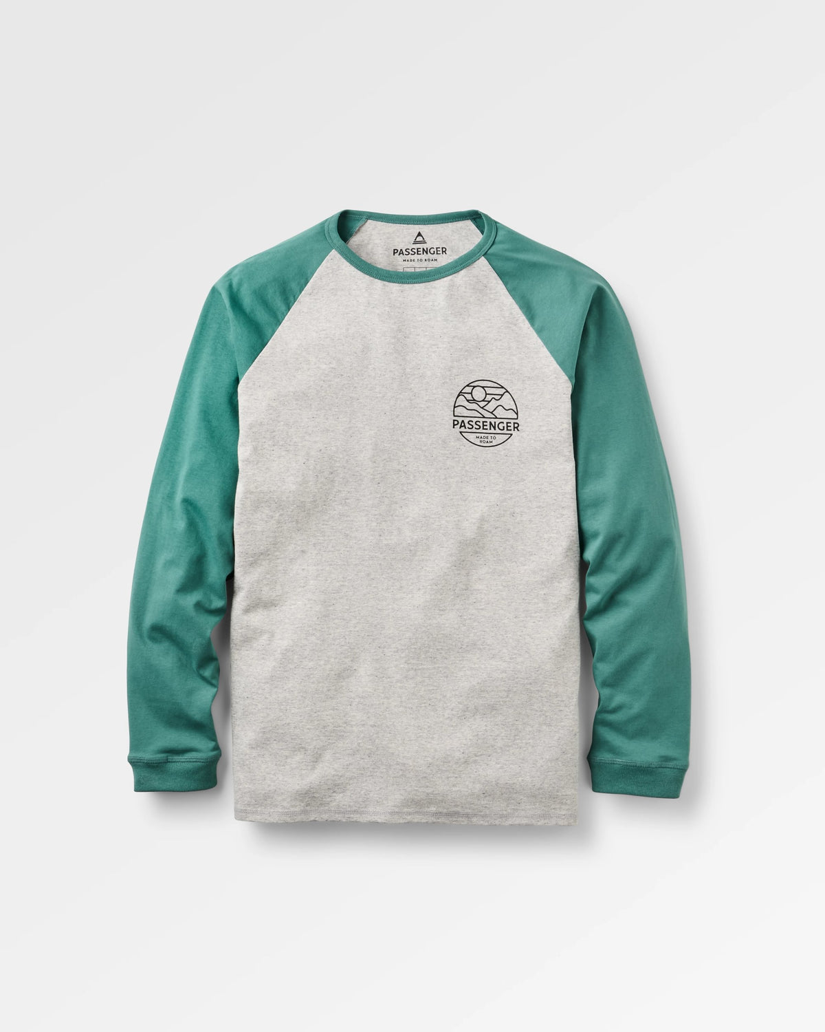 Laidback Relaxed Fit LS Raglan T-Shirt - Grey Marl - Flatlay