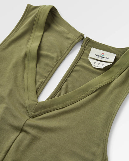 Aria Jumpsuit - Khaki - Flatlay