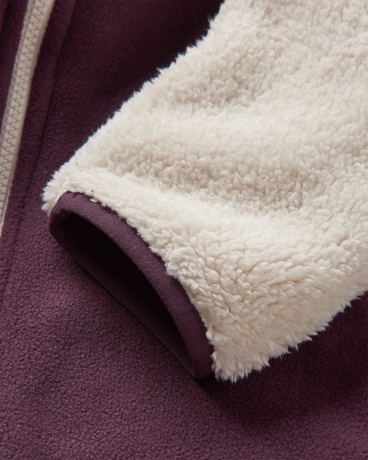 Nestling Polar-Lined Sherpa Fleece - Deep Plum - Flatlay