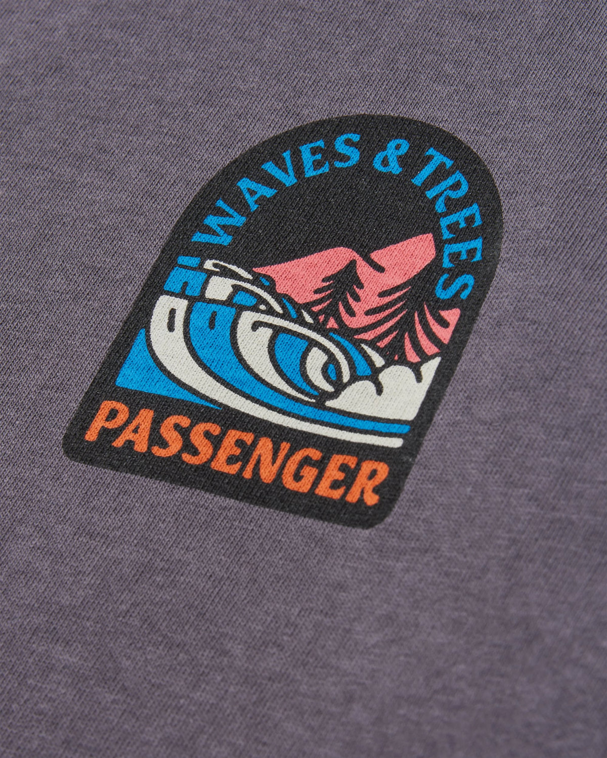 Waves & Trees LS T-Shirt - Charcoal - Flatlay