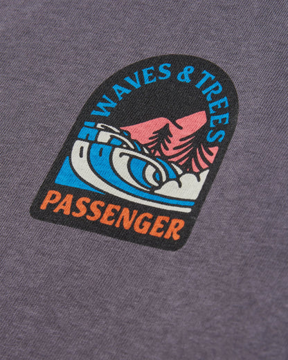 Waves & Trees LS T-Shirt - Charcoal - Flatlay