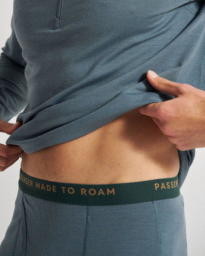Men's Merino Blend Base Layer Bottom - Storm Grey - Studio Model
