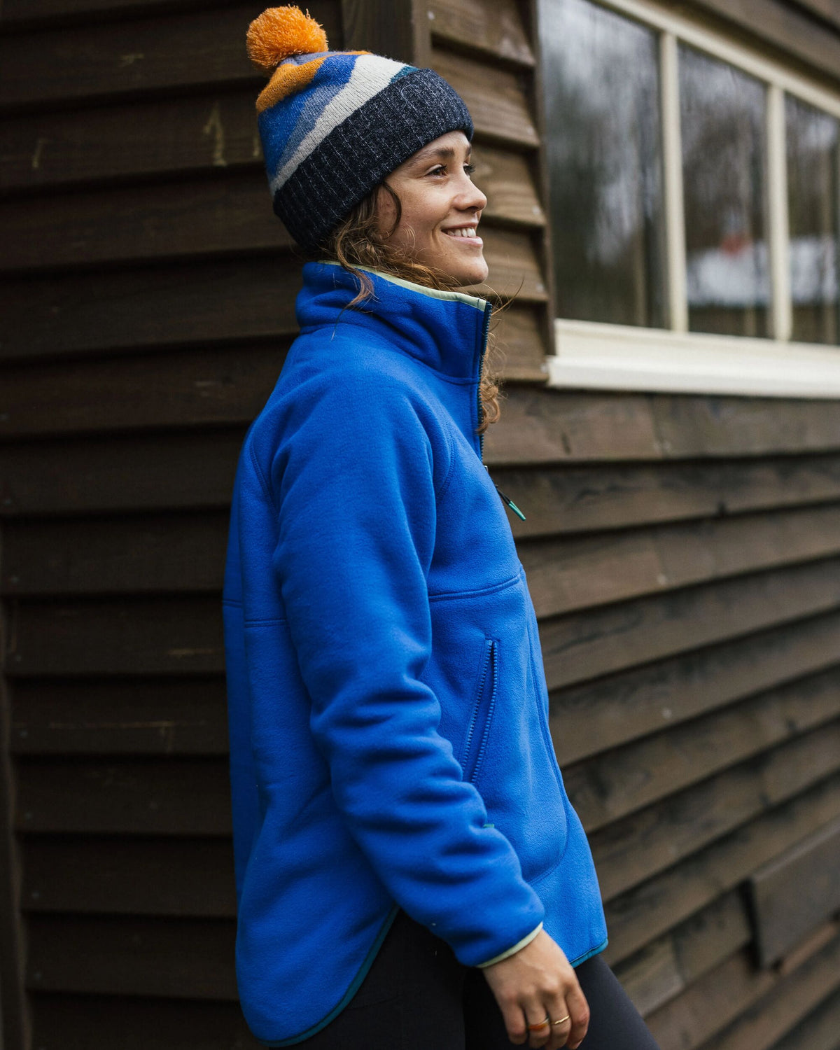 Folksy Sherpa Fleece - Azure Blue - Lifestyle