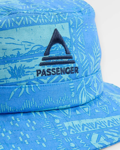 Shaded Bucket Hat - Patchwork Marine Blue - Flatlay