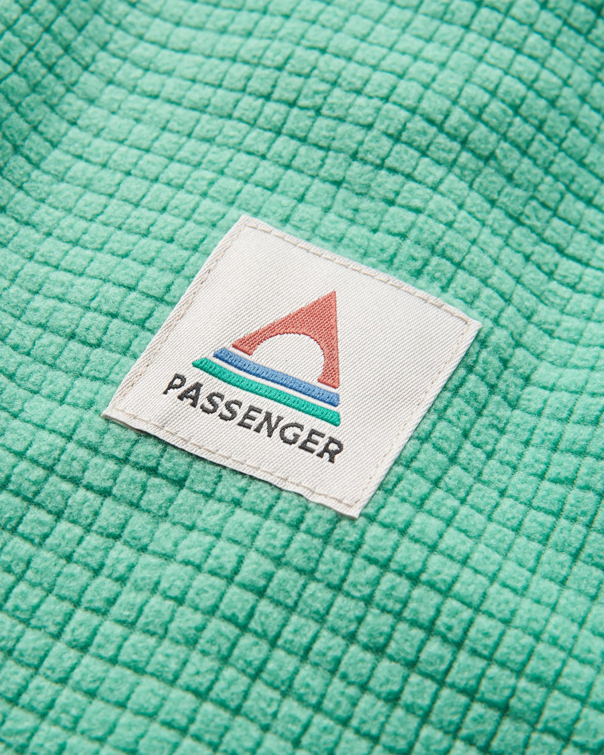 Overlook Grid Polar Fleece - Green Spruce/Grey Marl - Flatlay