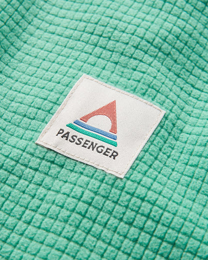 Overlook Grid Polar Fleece - Green Spruce/Grey Marl - Flatlay