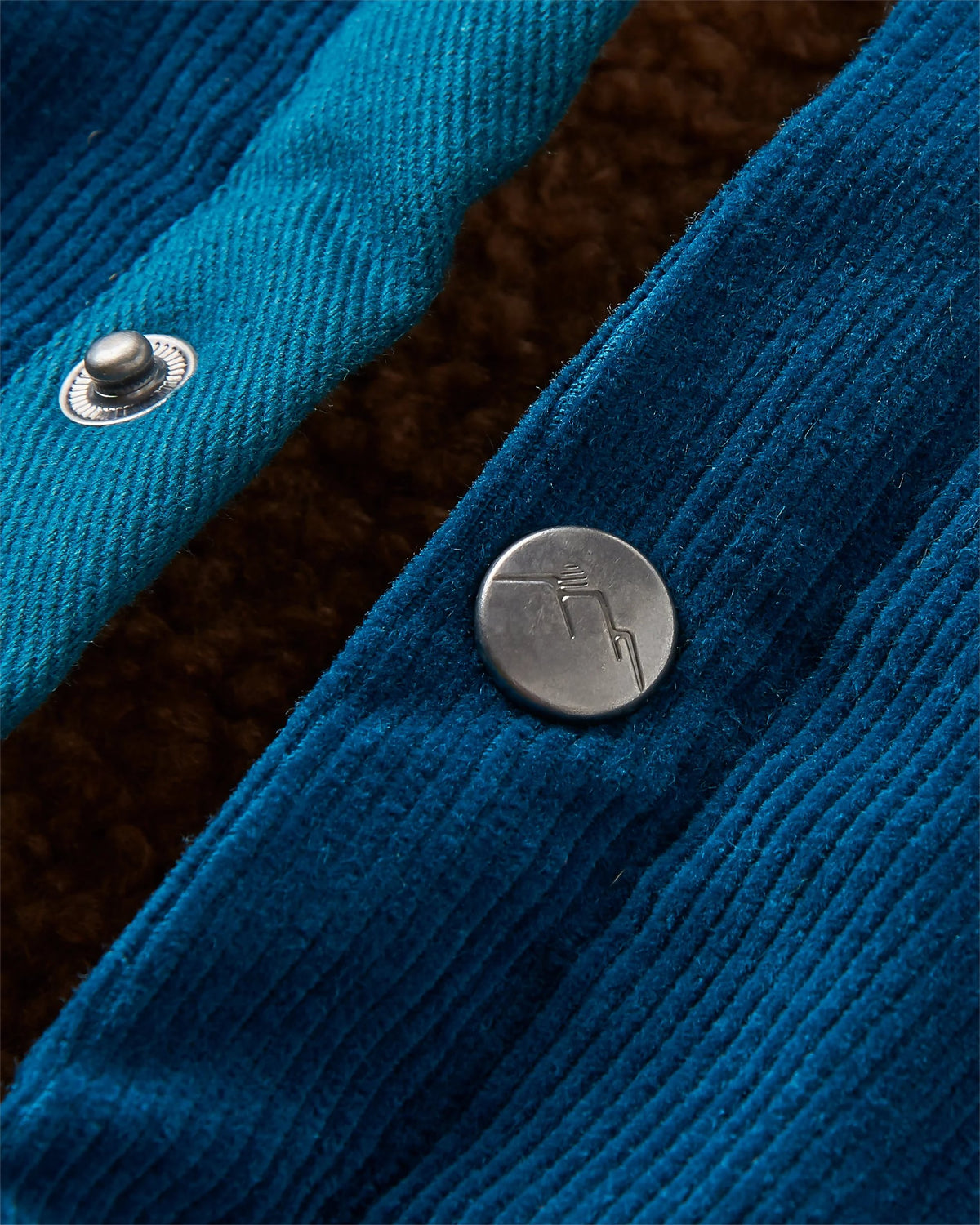 Kodiak Sherpa Lined Cord Overshirt - Tidal Blue - Flatlay