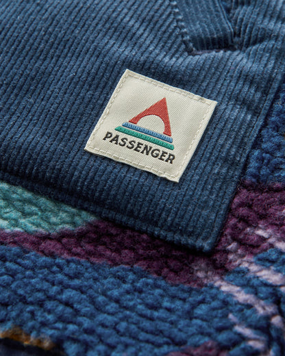 Clover Sherpa Fleece - Deep Blue Camo Pattern - Flatlay