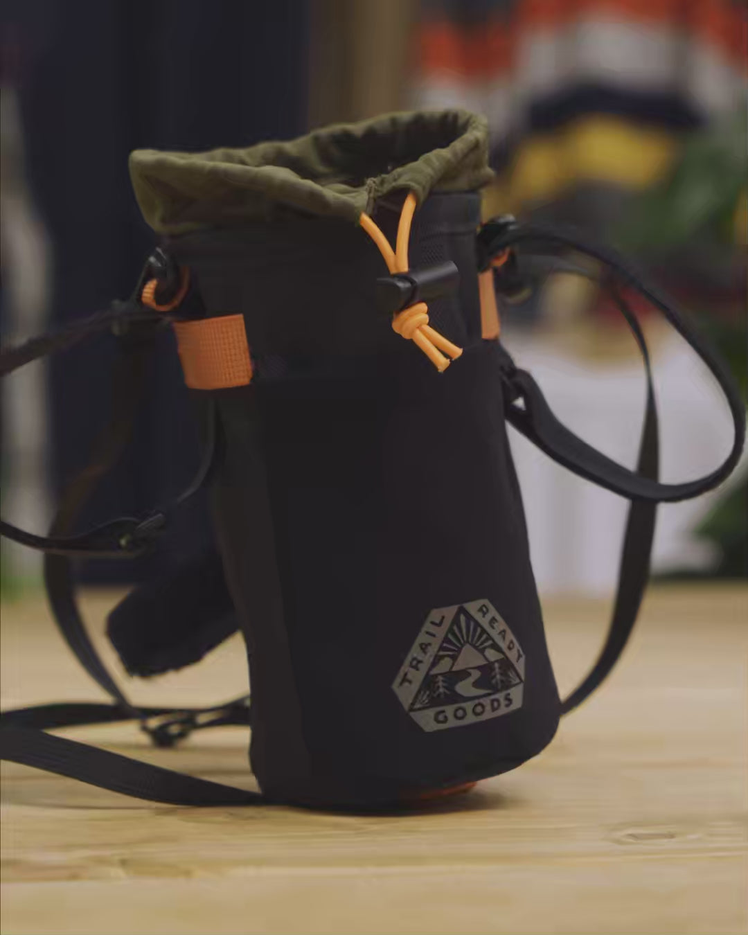 Steer Hybrid Bottle Bike Bag - True Black/ Khaki - Lifestyle