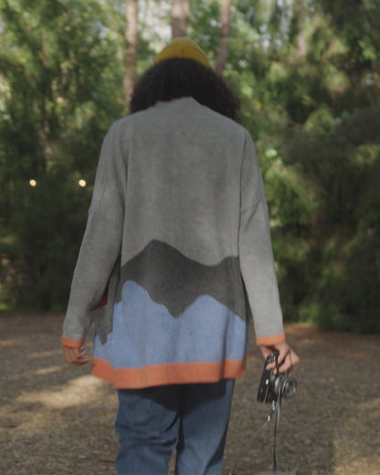 Scenic 'Light' Long Knitted Cardigan - Scenic Grey - 