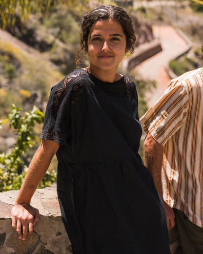 Sono Linen Beach Dress - Black - Lifestyle
