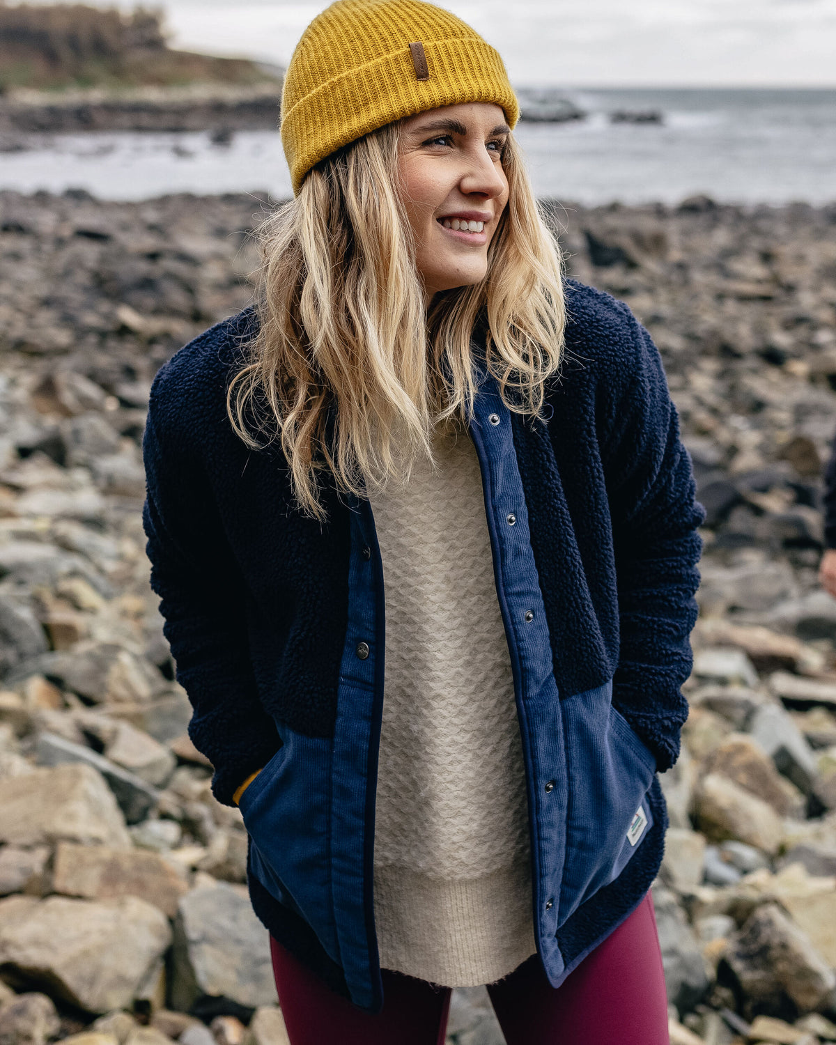 Clover Sherpa Fleece - Deep Navy - Lifestyle