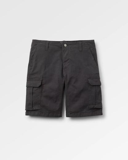 Lakeside Cargo Cotton Short - Faded Black - Flatlay