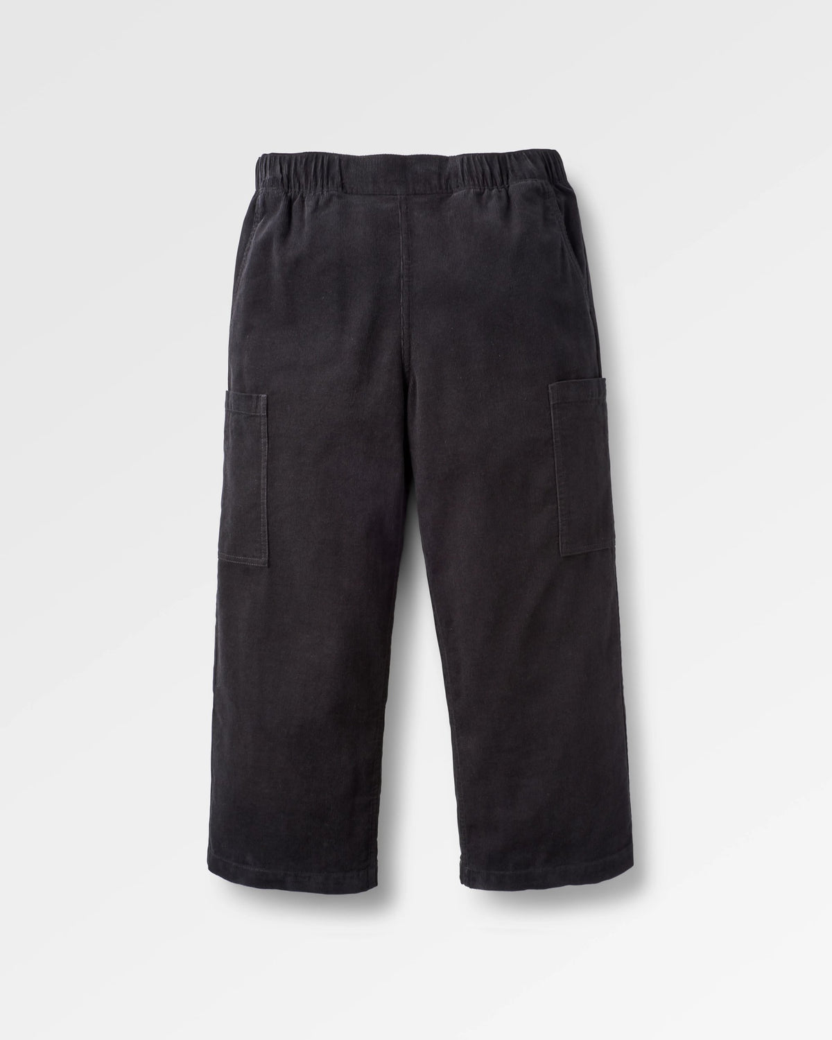 Someday Cotton Corduroy Cropped Trouser - Black - Flatlay