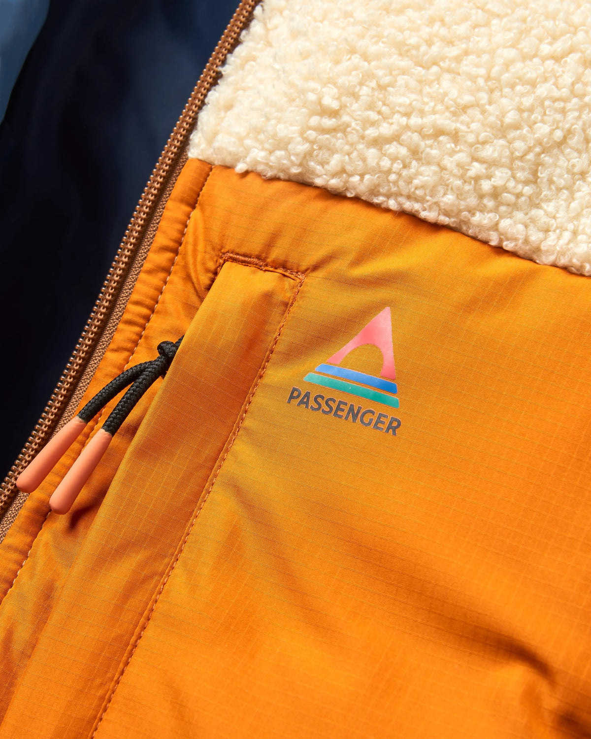 Inspire Insulated Hooded Jacket - Dark Denim/Toffee - Flatlay