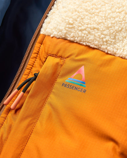 Inspire Insulated Hooded Jacket - Dark Denim/Toffee - Flatlay
