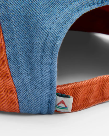 Fixie 5 Panel Cap - Sunrise Orange/ Moonlight Blue Multi - Flatlay