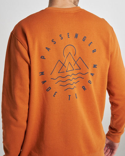 Escapism Regular Fit Sweatshirt - Sunset Orange - Studio Model
