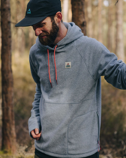Point Grid Polar Fleece Hoodie - Grey Marl - Lifestyle