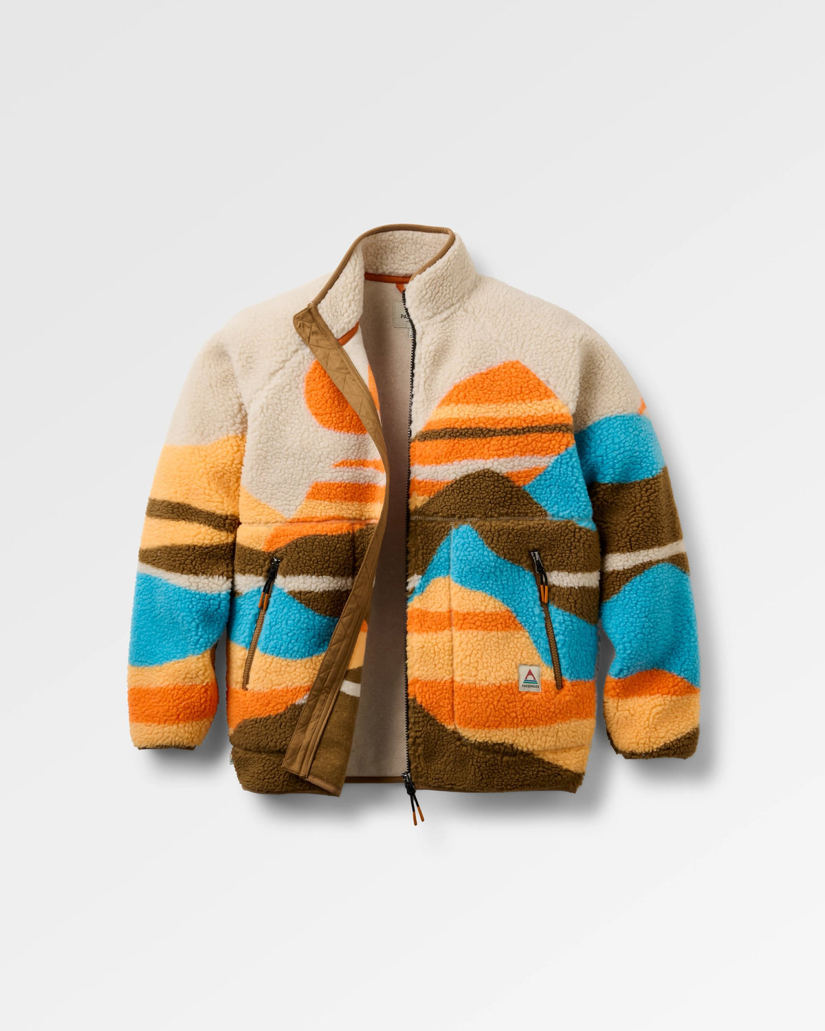 Fairbanks Full Zip Sherpa Fleece - Mountain Sunset Multi - Flatlay