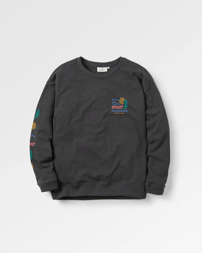 Phoenix Oversized Sweatshirt - Black - Flatlay