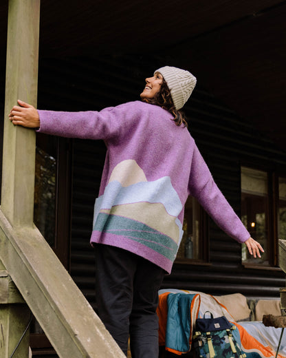 Vista Knitted Cardigan - Rhubarb - Lifestyle