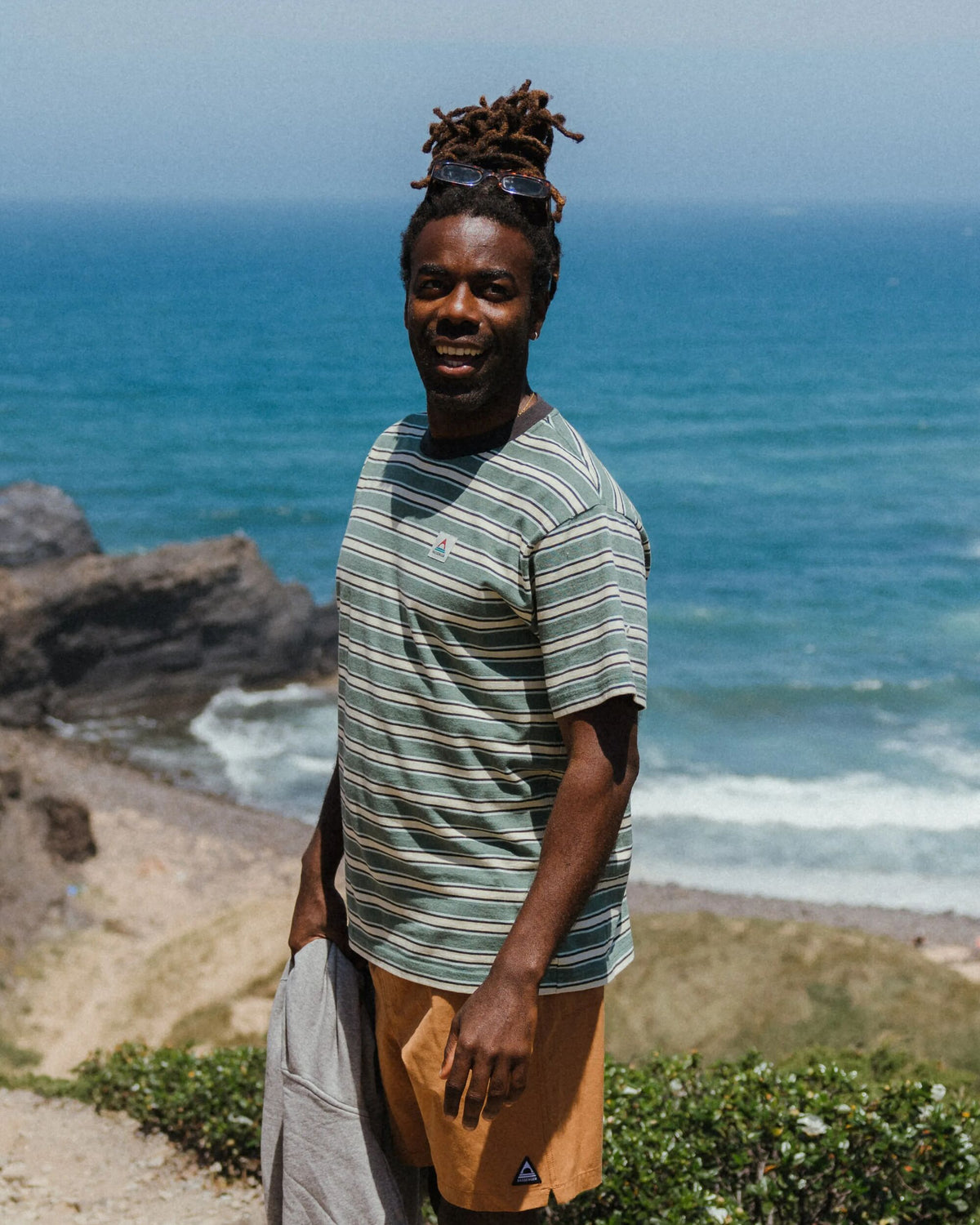 Retro Relaxed Fit T-Shirt - Deep Ocean Multi Stripe - Lifestyle