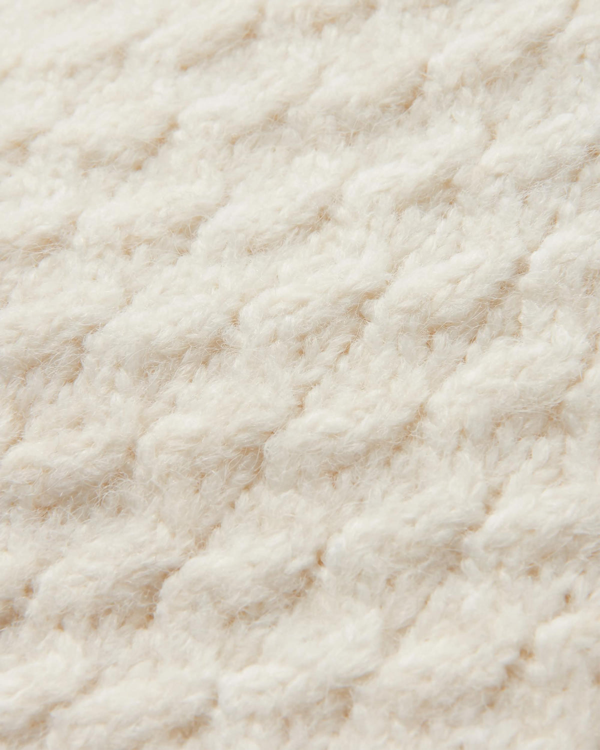 Cozy Cable Knitted Jumper - Off White - Flatlay